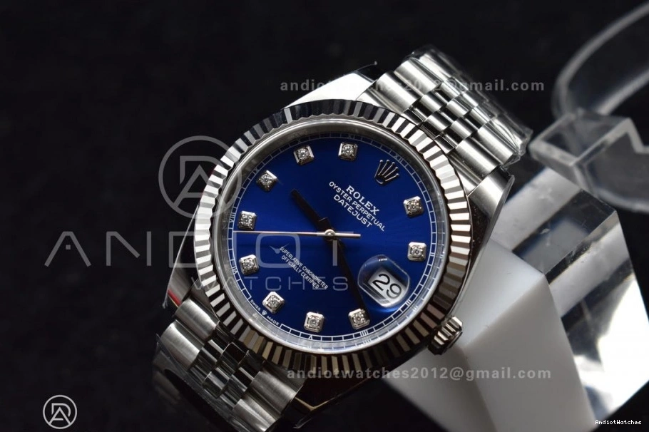 Clean 904L Jubilee Best 126334 Bracelet DateJust 41 Steel Diamonds VR On Dial 1:1 406 Neat SS Blue Edition 0102
